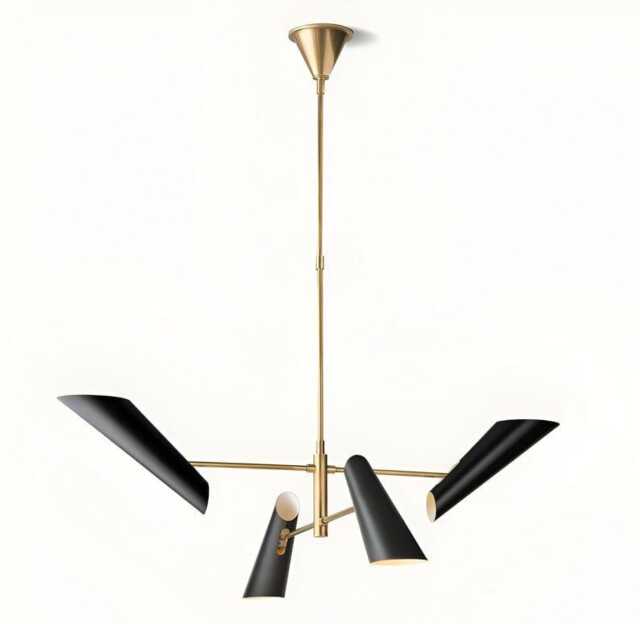 Mid Century Italian Starburst Light Chandelier- Franca Small Pivoting Chandelier By Visual Comfort - image 1