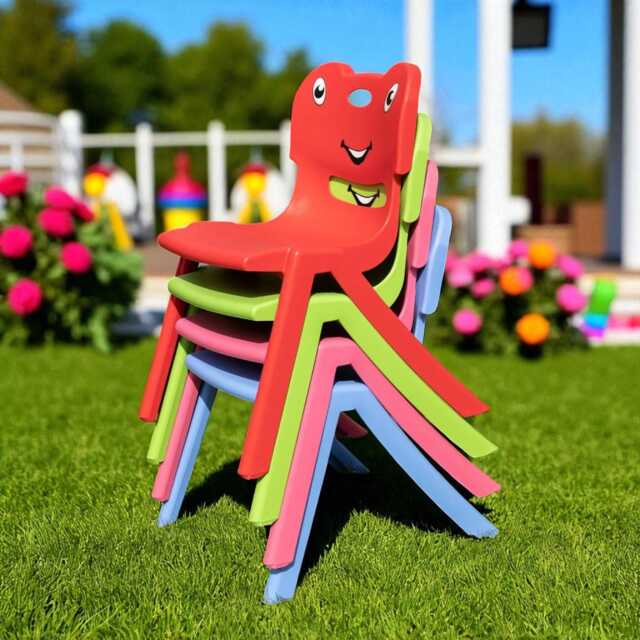 stackable Plastic Kids Chair Indoor Outdoor Toddler Seating - image 1