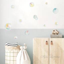 Premium Fabric Wall Decal, Bubbles, Nursery Wall Decal, Watercolor Bubbles Nursery Sticker, Stickers