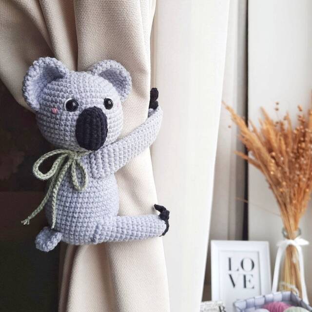 Koala Safari Nursery Decor Animal Tie Back Baby Room Nursery Curtain Holder Tieback - image 1