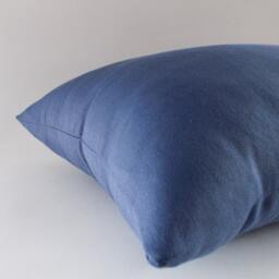 Navy Blue Cotton Canvas Pillow Cover Decorative Throw - thumbnail 3