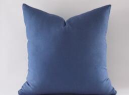 Navy Blue Cotton Canvas Pillow Cover Decorative Throw - thumbnail 1