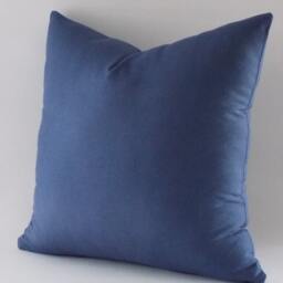 Navy Blue Cotton Canvas Pillow Cover Decorative Throw - thumbnail 2