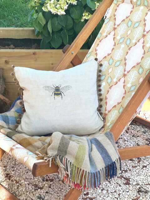 Bumblebee Design Luxury 40x40cm Square Handcrafted Cushion By Cheney Penrose Designs - image 1