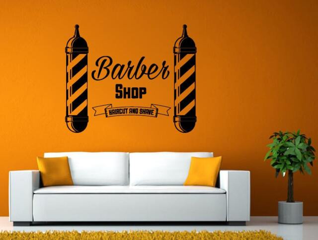Barber Shop Haircut Shave Style Salon Trim Sign Grooming Wall Window Vehicle Sticker Decal Vinyl Fathead Mural Decor Art L2077 - image 1