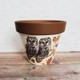 Brown Owl Plant Pot Flower Planter Gifts Gardener Lovers - thumbnail 2