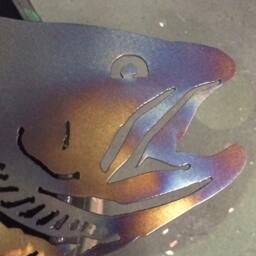 "Metal Salmon Wall Hanging 18"" X 9" - thumbnail 4