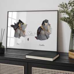 France & Mauritius Map Black & Gold Travel Wall Art Print - Moving Home Gift - thumbnail 3