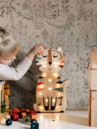 Tiger Wooden Night Light - Handmade Led Kids Room Lamp - Nursery Table Christmas Gifts For Unique Baby Shower Gift