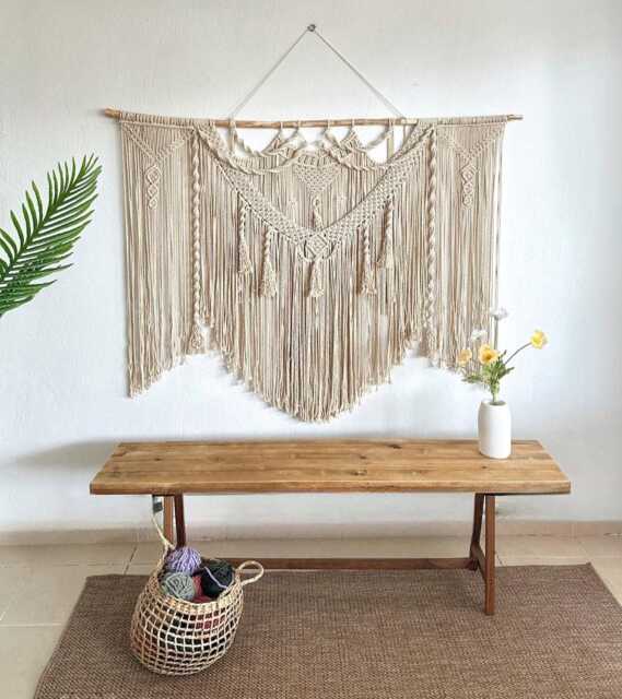 Extra Large Macrame Wall Hanging, Wedding Backdrop Arch, Bohemian Decoration, Woven Mural, Headboard - image 1