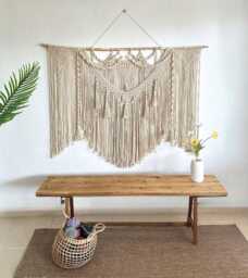 Extra Large Macrame Wall Hanging, Wedding Backdrop Arch, Bohemian Decoration, Woven Mural, Headboard - thumbnail 1