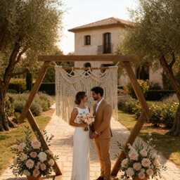 Extra Large Macrame Wall Hanging, Wedding Backdrop Arch, Bohemian Decoration, Woven Mural, Headboard - thumbnail 3