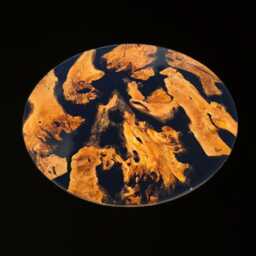 "Custom-Made Round Dining Table in Olive Wood, Epoxy Resin Artwork, River ""To Order" - thumbnail 3