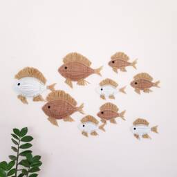 Decorative Wall Fish, Wicker Fish Decor, Nursery Underwater Marine - thumbnail 3