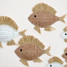 Decorative Wall Fish, Wicker Fish Decor, Nursery Underwater Marine - thumbnail 4