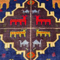 3.8x6.2 Ft, Handmade Pictorial Hand Woven Wool Rug, Wall Hanging Deer Pictures Decorative Area Rug - thumbnail 3