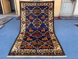 3.8x6.2 Ft, Handmade Pictorial Hand Woven Wool Rug, Wall Hanging Deer Pictures Decorative Area Rug - thumbnail 1