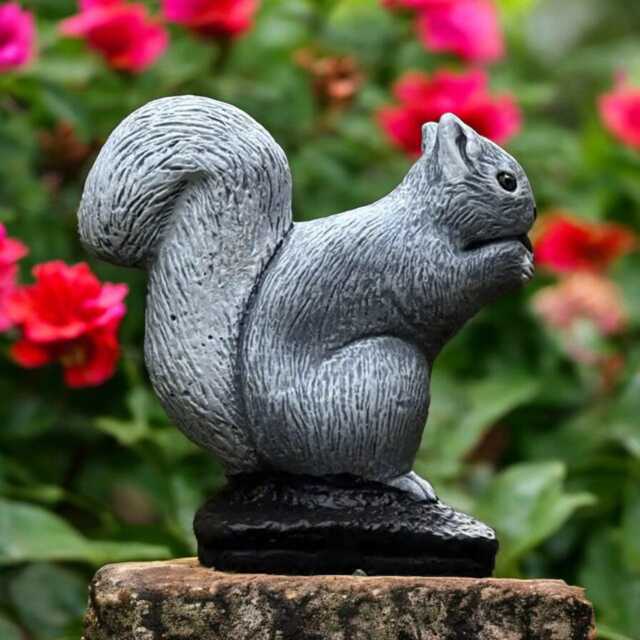 Concrete Squirrel Statue Holding Nut Stone Garden Animal Figurine Outdoor Yard Sculpture Cement Decor Nature Lover Gift Squirrel Lovers - image 1