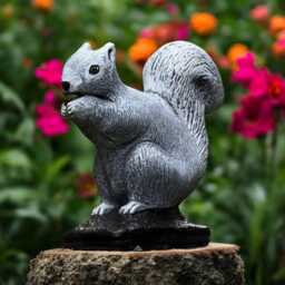 Concrete Squirrel Statue Holding Nut Stone Garden Animal Figurine Outdoor Yard Sculpture Cement Decor Nature Lover Gift Squirrel Lovers - thumbnail 2