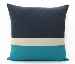 Navy Blue, Light Grey & Dark Teal Colorblock Pillow Covers - All Sizes, Home Gifts For You