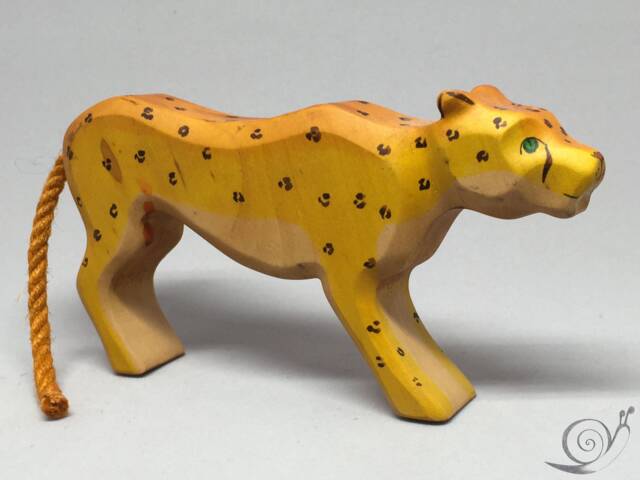 Toy Cheetah Wood Colored Orange + Dots Large - image 1
