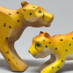 Toy Cheetah Wood Colored Orange + Dots Large - thumbnail 4
