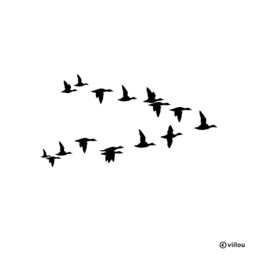 Wall Tattoo Birds Silhouettes Geese Decals Tattoos Pictures Glass Door Decoration Bird Illustration Diy - thumbnail 1