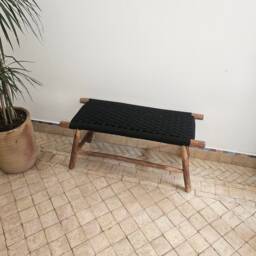 Moroccan Bench With Black Cord - thumbnail 2