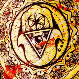Hamsa Seed Of Life Mandala Tapestry - Spiritual Geometry Art - 42x57 Inches - thumbnail 2