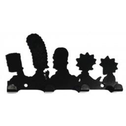 Simpsons-style Family Silhouette Key Hook Rack - Metal Wall Art Cartoon