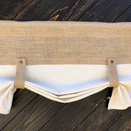 Burlap Curtains Kitchen Valance Tie Up Country Style Curtain Rustic Modern Farmhouse Window Treatments Primitive Natural Jute Valances Decor - thumbnail 2