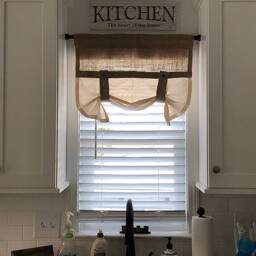 Burlap Curtains Kitchen Valance Tie Up Country Style Curtain Rustic Modern Farmhouse Window Treatments Primitive Natural Jute Valances Decor - thumbnail 3