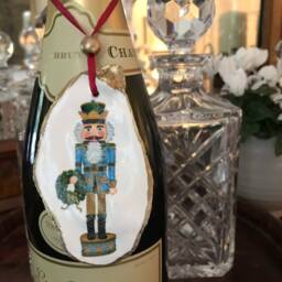 Nutcracker Gold Oyster Shell Christmas Ornament, Gilded Edge - thumbnail 3
