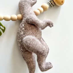 Dinosaur Stroller Garland, Hanging Toys, Pram Felt Lanyard, Decor, Accessory, Unisex Baby Gift - thumbnail 3