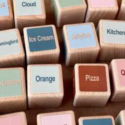 Fine Motor Skills & Logic English Alphabet Wooden Cubes Set, First Toddler Gift - thumbnail 3