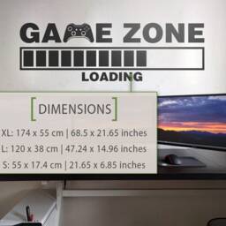 Game Zone Loading Vinyl Wall Decal Gamer Room Decor - thumbnail 2