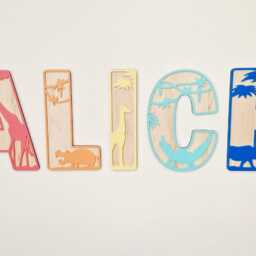 Safari Name Sign Personalised, Jungle Nursery Wall Pastel Colour, Wild Animal Wooden Letters, One D??cor, Custom Art - thumbnail 2