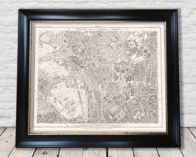1877 London Map Print Regents Park, Camden Town, Somers Town - Exceptional Quality 230Gsm Framed Unframed Free Standard Delivery - image 1