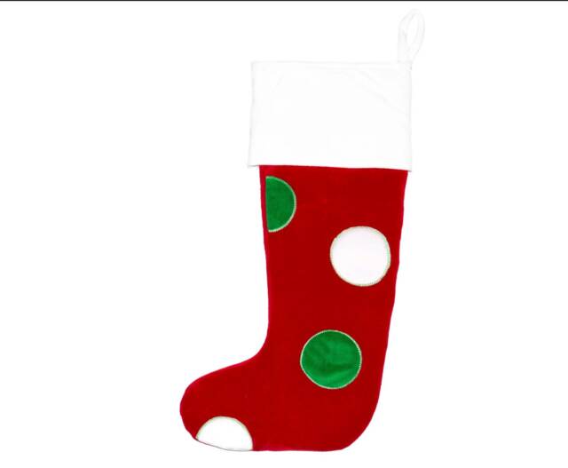 Personalised Spotty Santa Toe Christmas Stocking Embroidered Name Warm Festive Mantel Decor - image 1