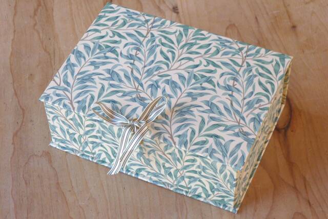 William Morris Stationery Box Handmade Office Storage in Willow Green - image 1