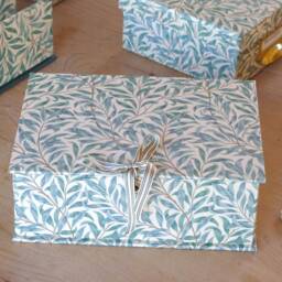 William Morris Stationery Box Handmade Office Storage in Willow Green - thumbnail 3