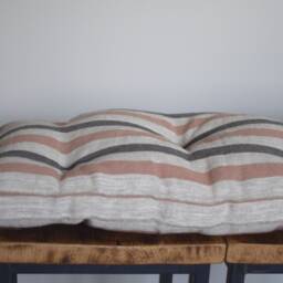 Custom Tufted Linen Bench Cushion Porch Swing, Window Seat - thumbnail 2