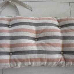 Custom Tufted Linen Bench Cushion Porch Swing, Window Seat - thumbnail 3