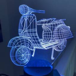 Scooter 3D Smart App Control Night Light Bluetooth, Music, 7&16M Colour Mobile App , Gift Led Lamp - thumbnail 4