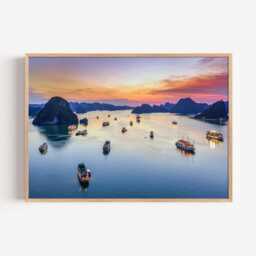Ha Long Bay Photography Print, Vietnam Coastal Wall Art Poster, Seaside Travel Decor - thumbnail 2