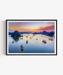 Ha Long Bay Photography Print, Vietnam Coastal Wall Art Poster, Seaside Travel Decor - thumbnail 1