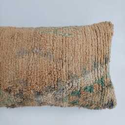 Moroccan Wool Cushion Cover, Handmade Berber Pillow, Multicoloured Vintage Rug Cushion, Tribal 24''x16''/60x43 cm - thumbnail 2