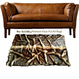 "Faux Fur Area Rug - ""Roots" - thumbnail 1
