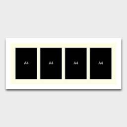 Multi Photo Picture Frames - Holds 4 A4 Certificates/Photos 33mm White Wood Frame - thumbnail 2
