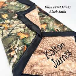 Personalized Camo Woodland Baby Boy Minky Blanket Deer Shower Gift Nursery Baby Boy Camo - thumbnail 2